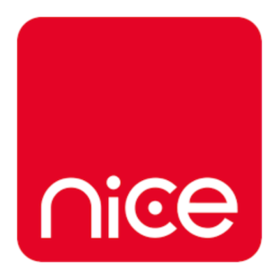 word nice in white against red background