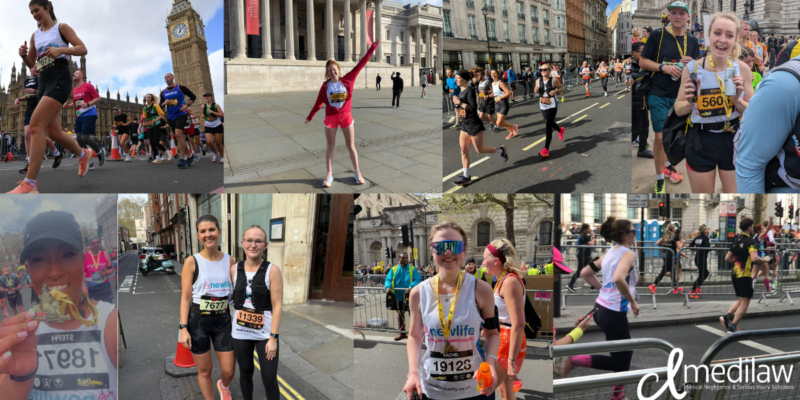 Montage of photos from the London Landmarks Half Marathon 2024