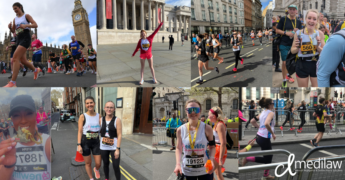 Montage of photos from the London Landmarks Half Marathon 2024